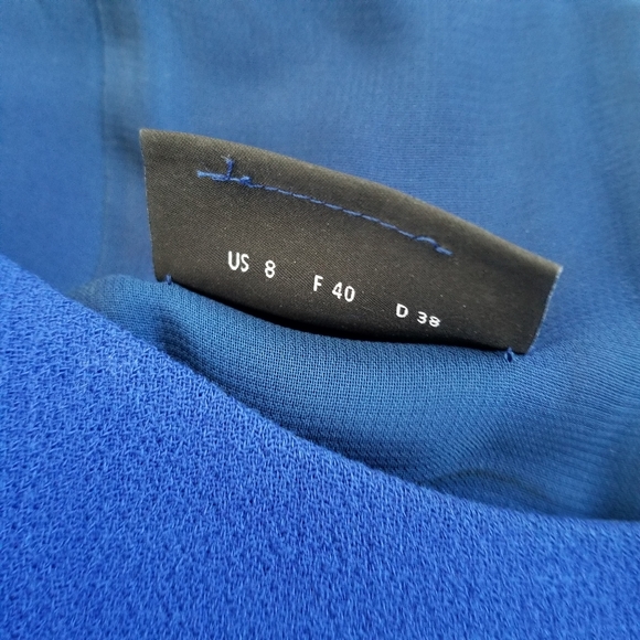 🌸 Akris Wool Crepe Double-Face Sleeveless Sheath Dress in Royal Blue Size 8 - Picture 5 of 10